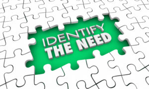 Green puzzle piece says Identify the Need